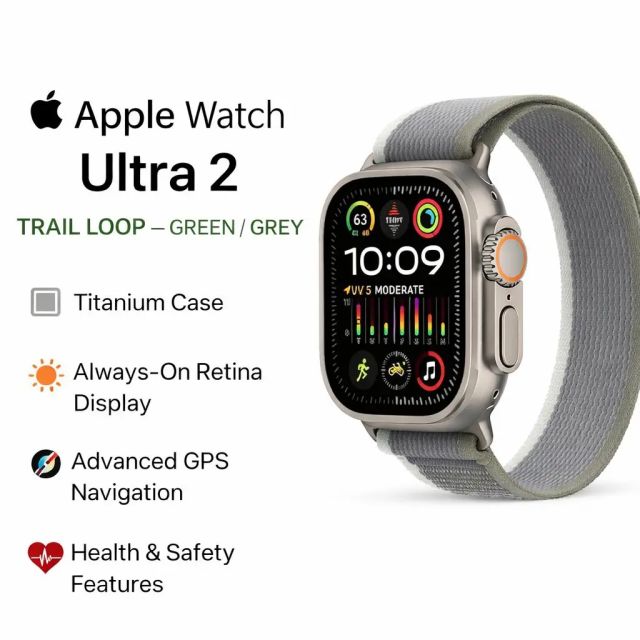 Apple Watch Ultra 2 (Trail Loop – Green/Grey)