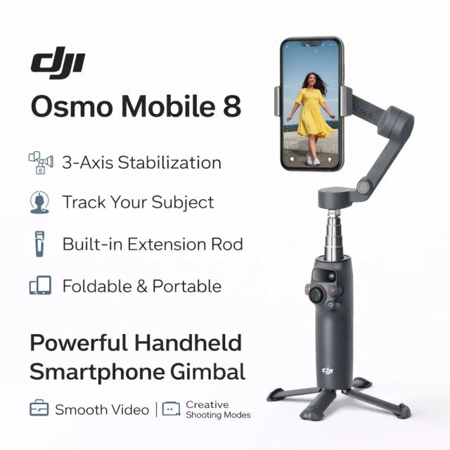 DJI Osmo Mobile 8 – Handheld Smartphone Gimbal