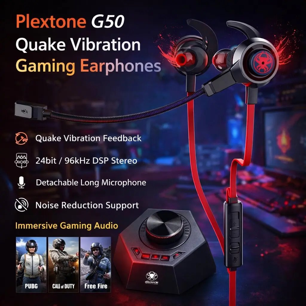 Plextone G50 Quake Vibration Earphone