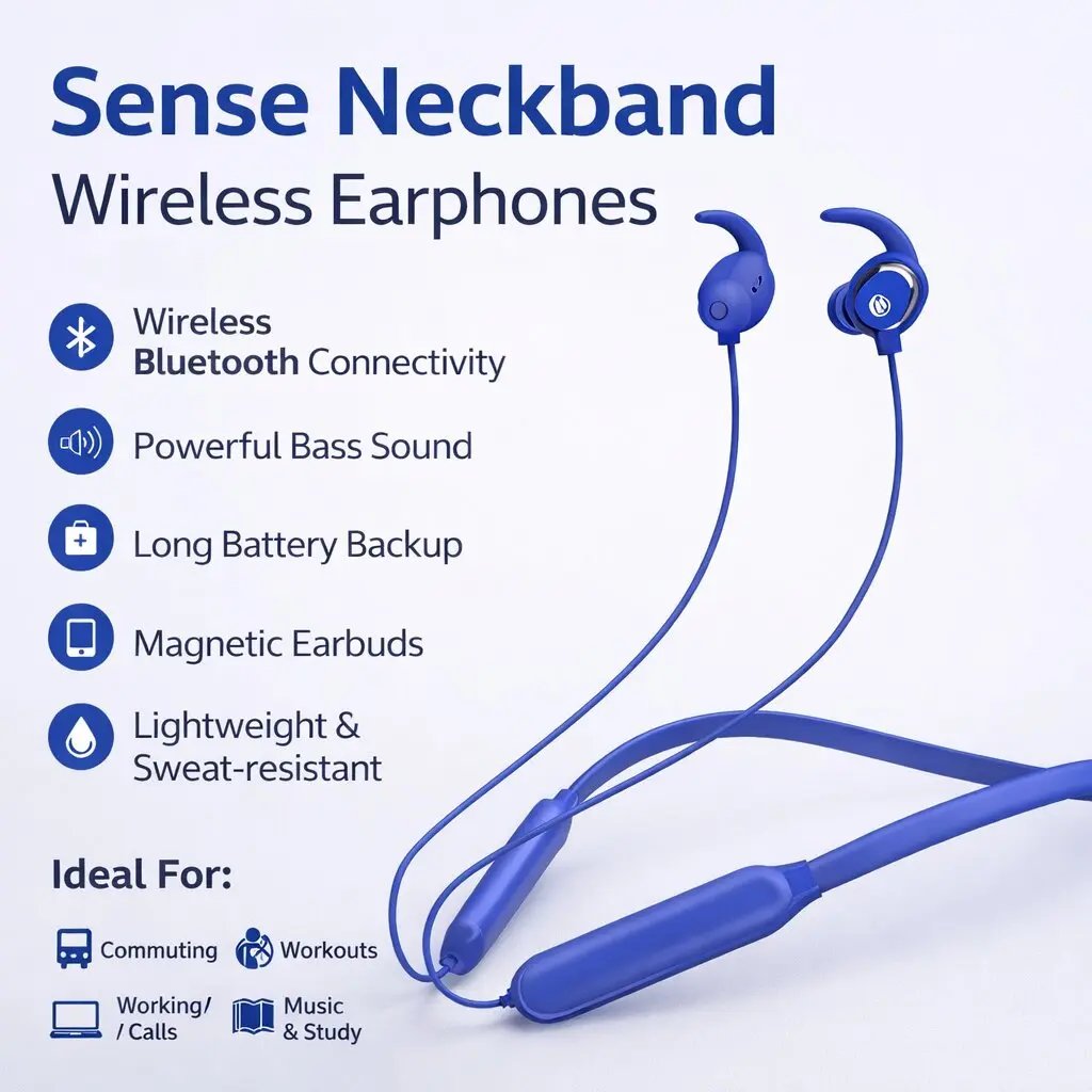 Noise Sense Neckband Wireless Earphones