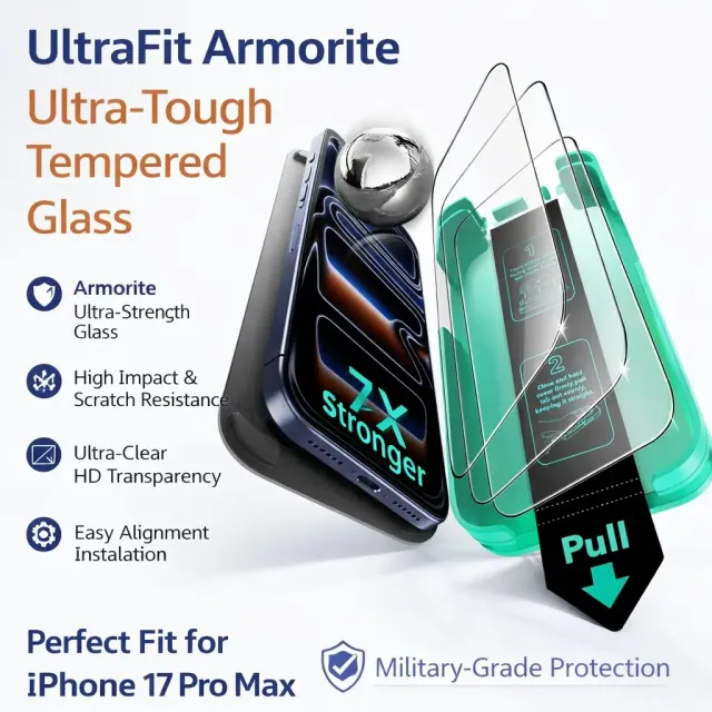 Screen Protector iPhone 17 Pro Max ESR UltraFit Armorite Ultra
