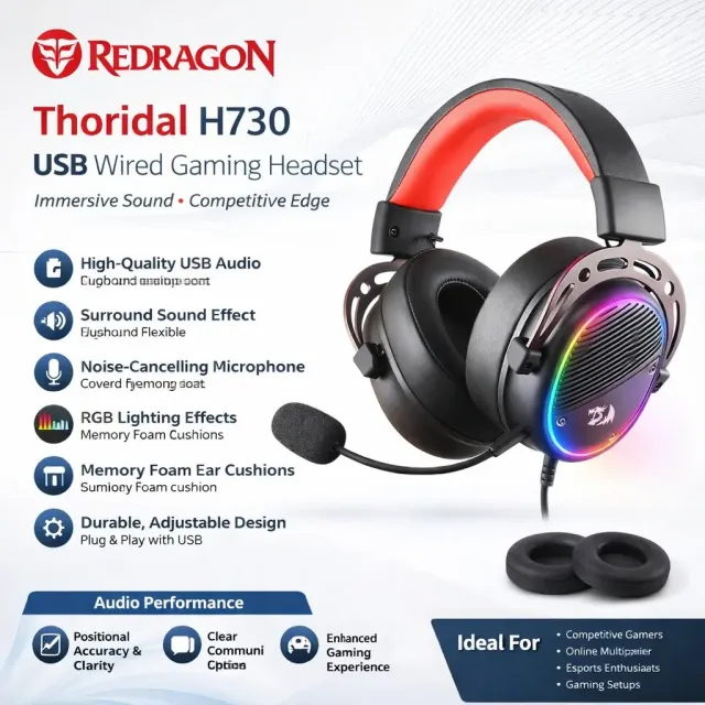 Redragon Thoridal H730 USB Wired Gaming Headset