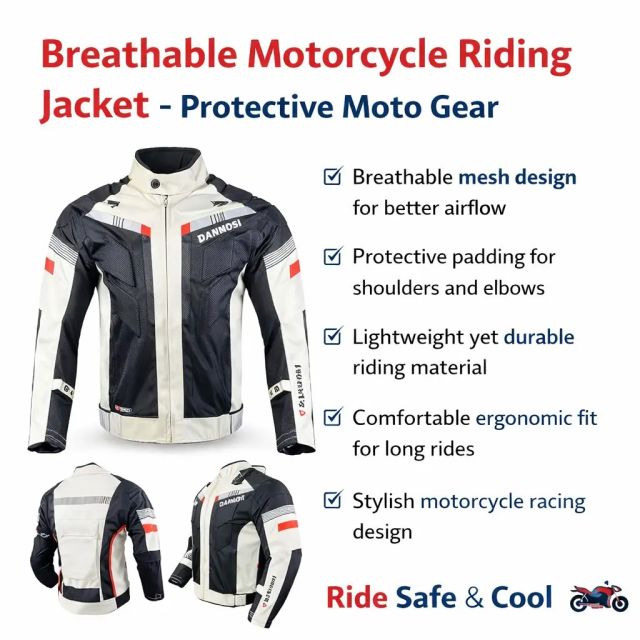 Breathable Motorcycle Riding Jacket – Protective Moto Gear