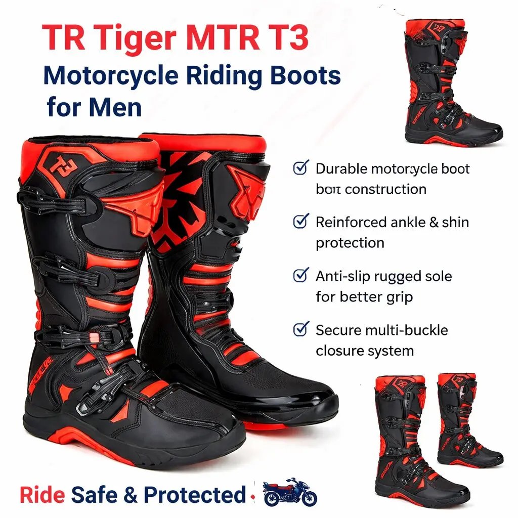 TR Tiger MTR T3 Motorcycle Riding Boots for Men